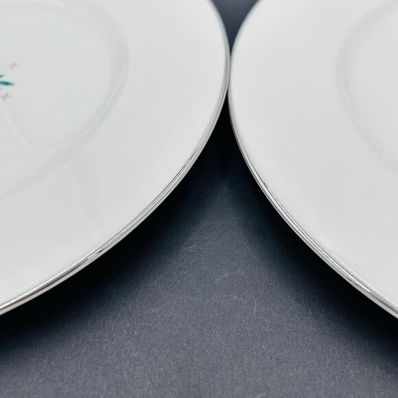 Syracuse China Lyric Pattern 10.25" Dinner Plates Vintage 1950s MCM Set of 2 - Picture 6 of 10